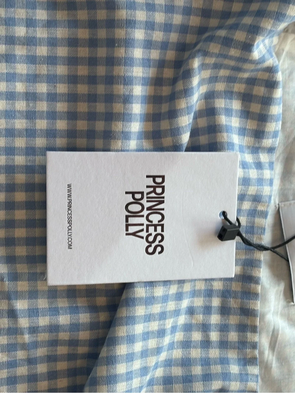 Princess Polly Blue & White Gingham Mini Skirt sz 8 NWT